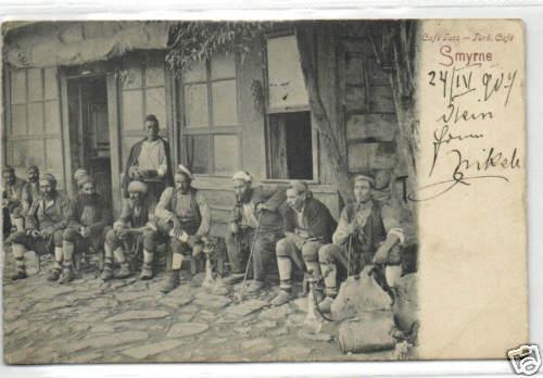 turkey, SMYRNE IZMIR, Native Turkish Cafe (1907) Stamp