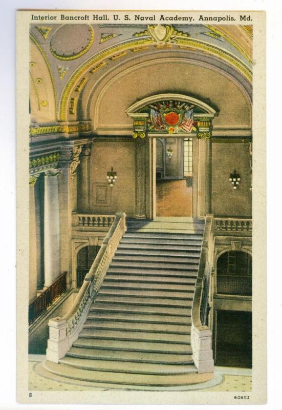 Bancroft Hall U.S. Naval Academy, Annapolis, Maryland, unused Tichnor PPC