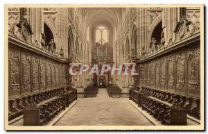 Belgie Belgium Old Postcard St Hubert's Basilica Choir monks monk