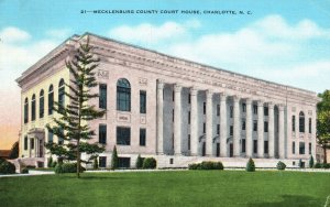 Vintage Postcard 1948 Mecklenburg County Court House Charlotte North Carolina NC