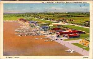 Postcard AIRPORT SCENE Cleveland Ohio OH AN9133