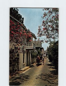 Postcard Historical and Romantic Aviles Street St. Augustine Florida USA