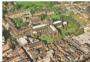 Cheshire Postcard - Aerial View of Chester Cathedral     AB2097