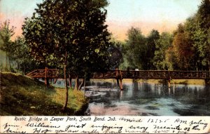 Indiana South Bend Rustic Bridge In Leeper Park 1906