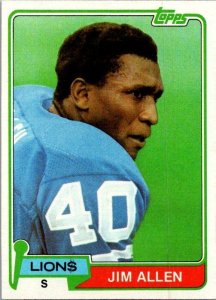 1981 Topps Football Card Jim Allen Detroit Lions sk10316