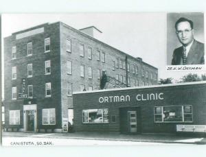 old rppc HOTEL & ORTMAN CLINIC Canistota By Mitchell & Sioux Falls SD i8796