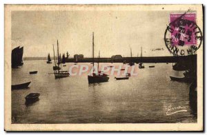 Old Postcard Granville Crepuscule Harbor Yacht