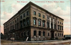 Vtg 1909 New England Conservatory of Music Boston Massachusetts MA Postcard