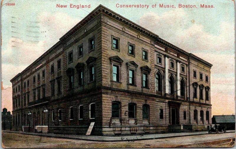 Vtg 1909 New England Conservatory of Music Boston Massachusetts MA Postcard