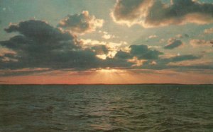 Vintage Postcard 1968 Cloudy Sunset Sea Ocean Greetings from Avalon New Jersey