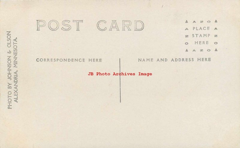 MN, Fairbault, Minnesota, RPPC, Central Avenue, Business Section,Johnson & Olson