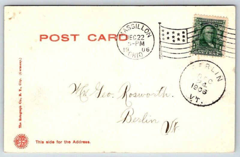 1906  Massillon  Ohio  East Main Street  Postcard