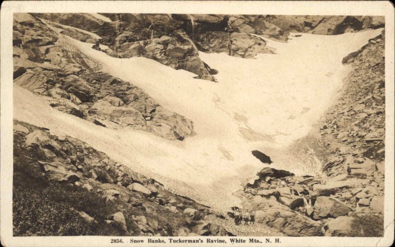 White Mountains New Hampshire NH Tuckerman's Ravine Real Photo Vintage Postcard