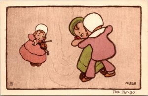 Tucks 3556 Kiddie Sketches VI The Tango Children Dancing Vintage Postcard T65