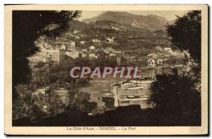 Old Postcard The Cote d & # 39Azur Bandol Port Boat