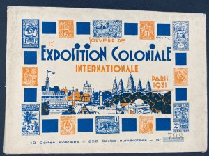 1931 Complete Set Of 12 Postcards International Colonial Exposition In Paris 