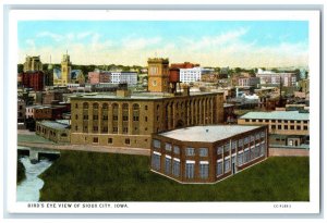 c1930's Bird's Eye View Showing Buildingsin Sioux City Iowa IA Postcard