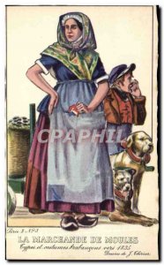 Old Postcard Fantasy Illustrator The market Mold Dog Child