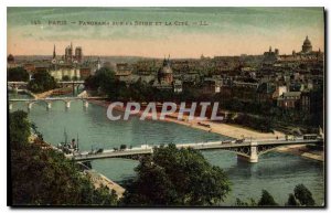 Old Postcard Paris Panorama of the Seine and the Cite