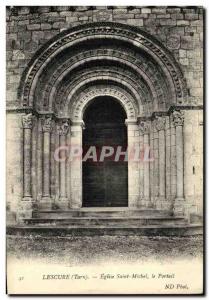 Postcard Old Church Lescure Saint Michel Portal