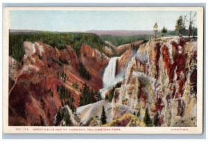 Yellowstone Park Wyoming WY Postcard Great Falls And Pt. Lookout Haynes Photo