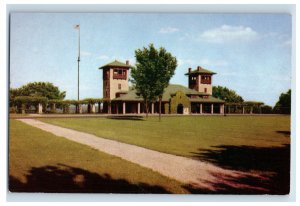 Vintage Main Shelter House West Entrance Swope Park Missouri Postcard P85E