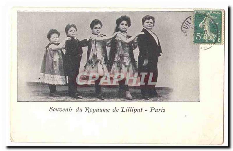 Phenomena Old Postcard Remembrance kingdom of Lilliput Paris (dwarf)