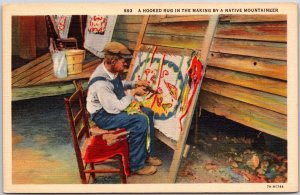 Memphis Tenn, A Hooked Rug in the Making by Native Mountaineer, Vintage Postcard