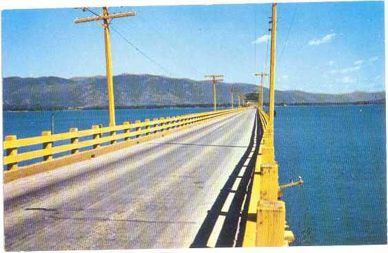 Wooden Bridge U.S. Highway 95 over Lake Pend Oreille, Sandpoint Idaho ID Chrome