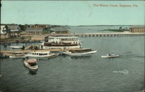 Daytona FL Water Front Pleasure Boats c1910 Postcard