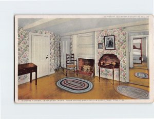 Postcard Room Where Washington Died, Munroe Tavern, Lexington, Massachusetts