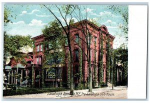 The Saratoga Club House Exterior Scene Saratoga Springs New York NY Postcard 