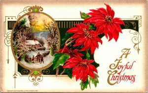 Vintage John Winsch House, Children Winter Wonderland Gilded Christmas Postcard