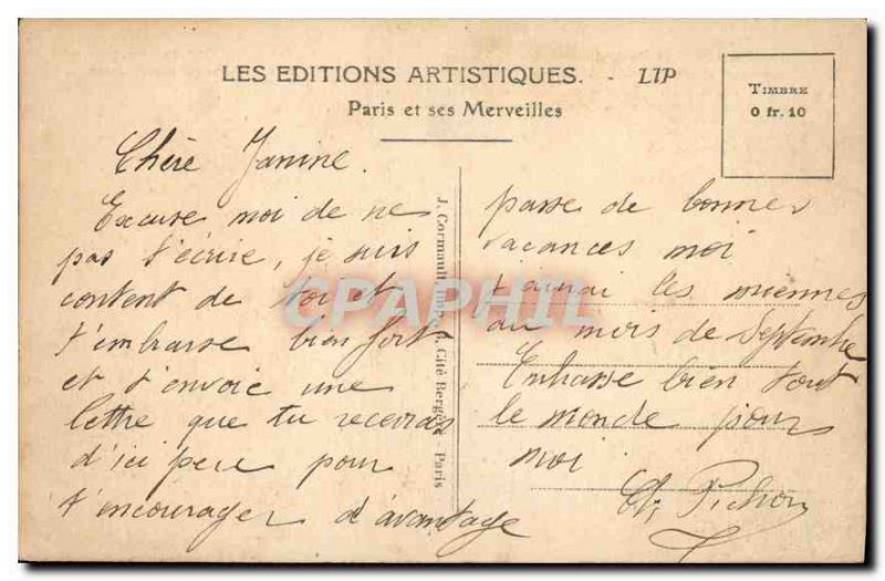 Old Postcard Paris Pantheon built on Plans Soufflot