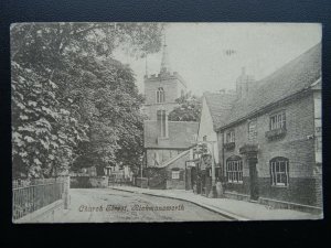 Hertfordshire RICKMANSWORTH Church Street shows THE FEATHERS INN c1913 Postcard