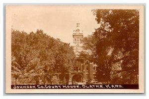 RPPC Johnson County Courthouse Olathe Kansas KS UNP Postcard R18