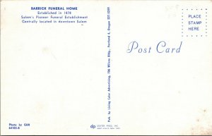 c1950-1960 Barrick Funeral Home Salem Oregon autos postcard B184x 