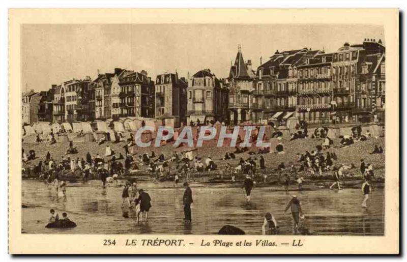 Le Treport - La Plage et les Villas - CPA 