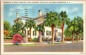 North Carolina Governor Residence Wilmington NC Vintage Postcard V28