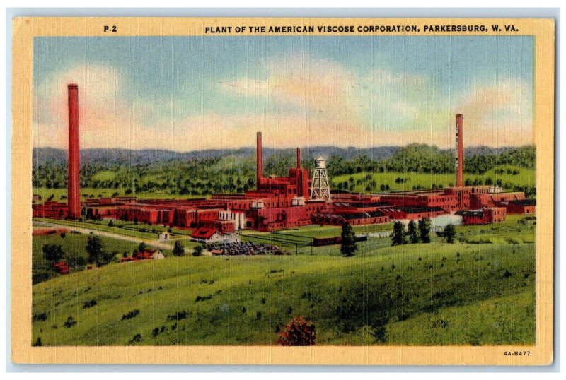 1960 Plant of the American Viscose Corporation Parkersburg WV Postcard