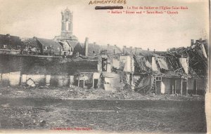 Lot298 armentieres belfort street and saint roch church ww1 military france