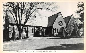 RPPC, Ithaca, NY New York   CORNELL UNIVERSITY~Sage Chapel   1949 Photo Postcard
