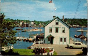 Vtg 1950s Boothbay Harbor Yacht Club Maine ME Postcard