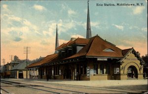 Middletown New York NY Train Station Depot 1900s-10s Postcard