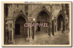 Old Postcard Chartres Cathedral North Portal