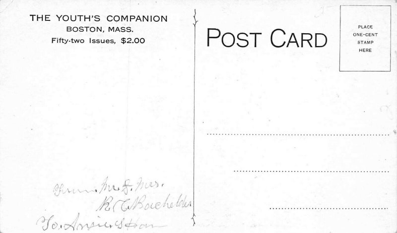 Boston MA Happy Home Youth's Companion 1911 Advertising Postcard