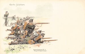L059 Germany Guards Riflemen Becker signed litho vintage postcard