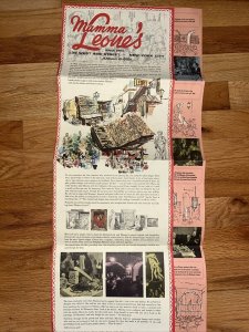 Mamma Leone’s Menu 1968 New York City, Postcard, Italy