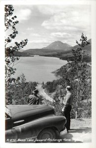 RPPC Postcard Men Near Kenai Lake Seward Anchorage Highway Robinson Photo A 872