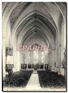 Postcard Old Chinon Interior of the Church of Saint Etienne